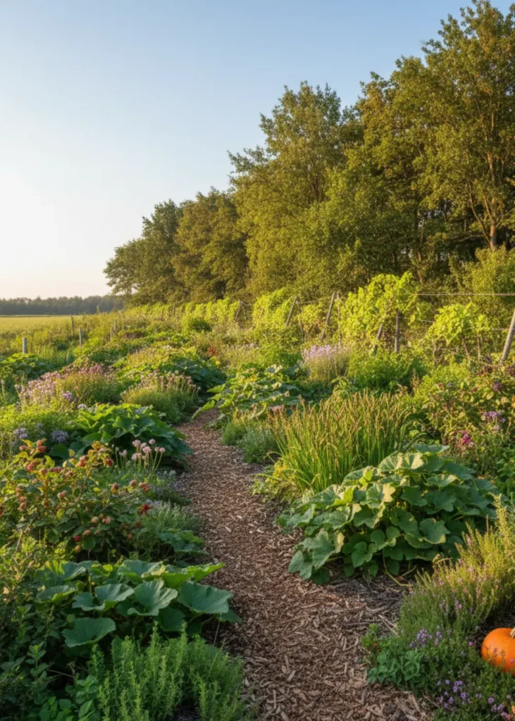 voesdelbosrand landschap met eetbare planten